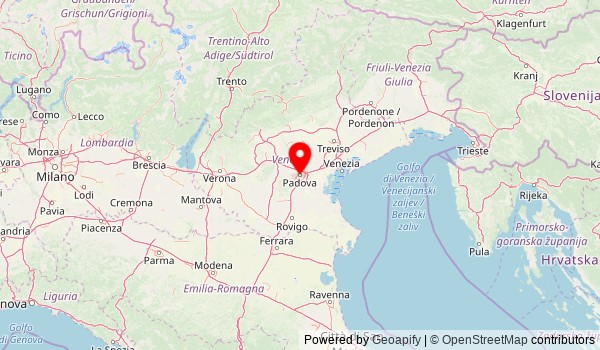 Mappa di Padova, Italia, città a cui rimanda il nome della pavana