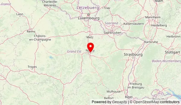 Mappa della Lorena, in Francia, con la regione tra Metz, Nancy e Épinal
